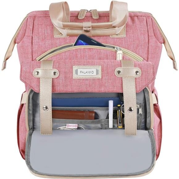 Backpack for Women,Wide Open Work Large USB Charging Port Student - Picture 11 of 14
